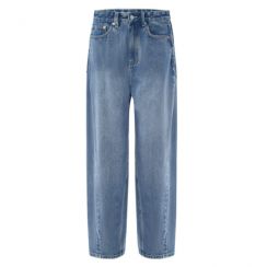 Women High Rise Trendy Baggy Straight Jeans