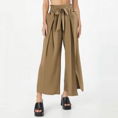 Lightweight High Waisted Open Fluttering Wide Leg Cropped Pants Skirt